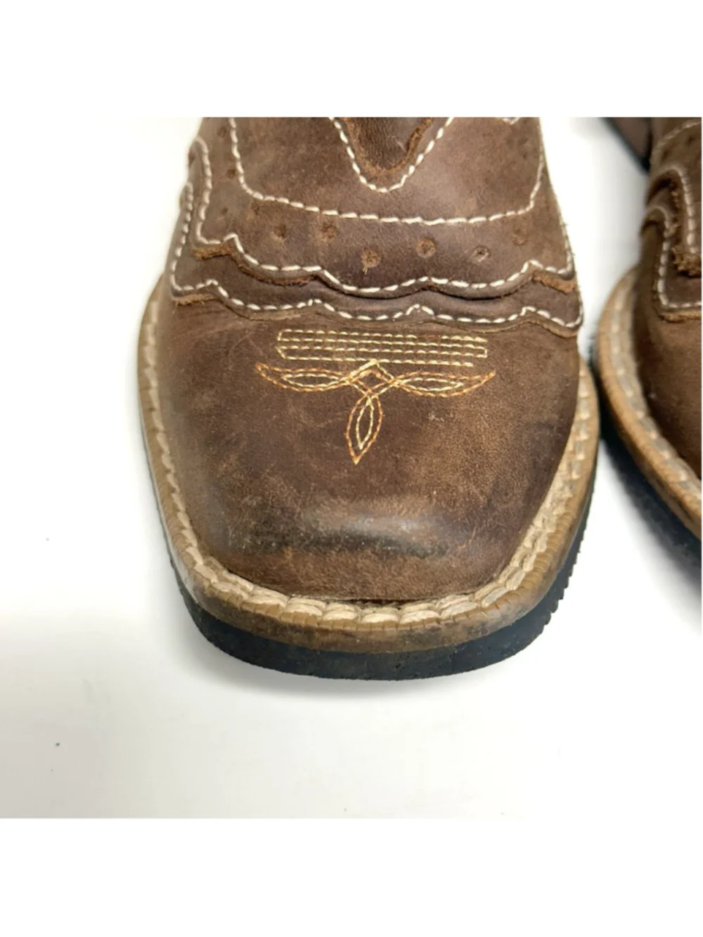 Gallo Giro Toddler Leather Cowboy Boots Brown Mexican Western Kids Sz 14.5 / 8.5